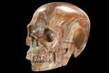 Realistic, Polished Red Picture Jasper Skull #127607-2